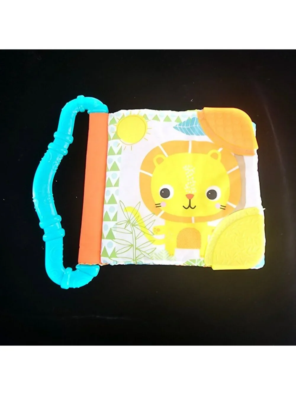 Bright Starts Baby Activity Soft Book With Teether Handle - Jungle Animals Theme